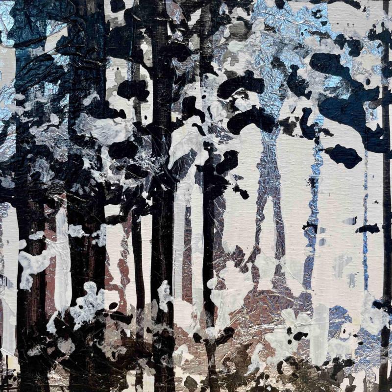 Peinture Forêt noire et blanche par Locoge Alice | Tableau Figuratif Animaux Acrylique