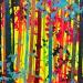 Painting Forêt abstraite 1 by Locoge Alice | Painting Figurative Animals Acrylic