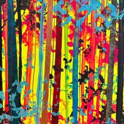 Painting Forêt abstraite 1 by Locoge Alice | Painting Figurative Acrylic Animals