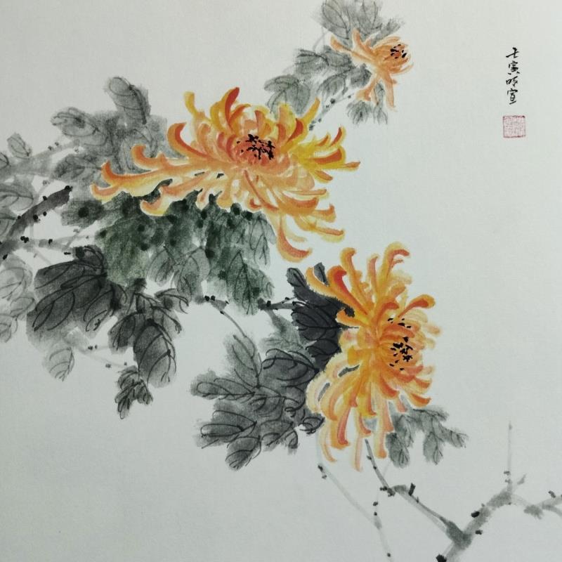 Painting Florist's daisy by Du Mingxuan | Painting Figurative Landscapes Watercolor