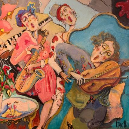 Painting Dream music and love by Garilli Nicole | Painting Figurative Mixed Life style