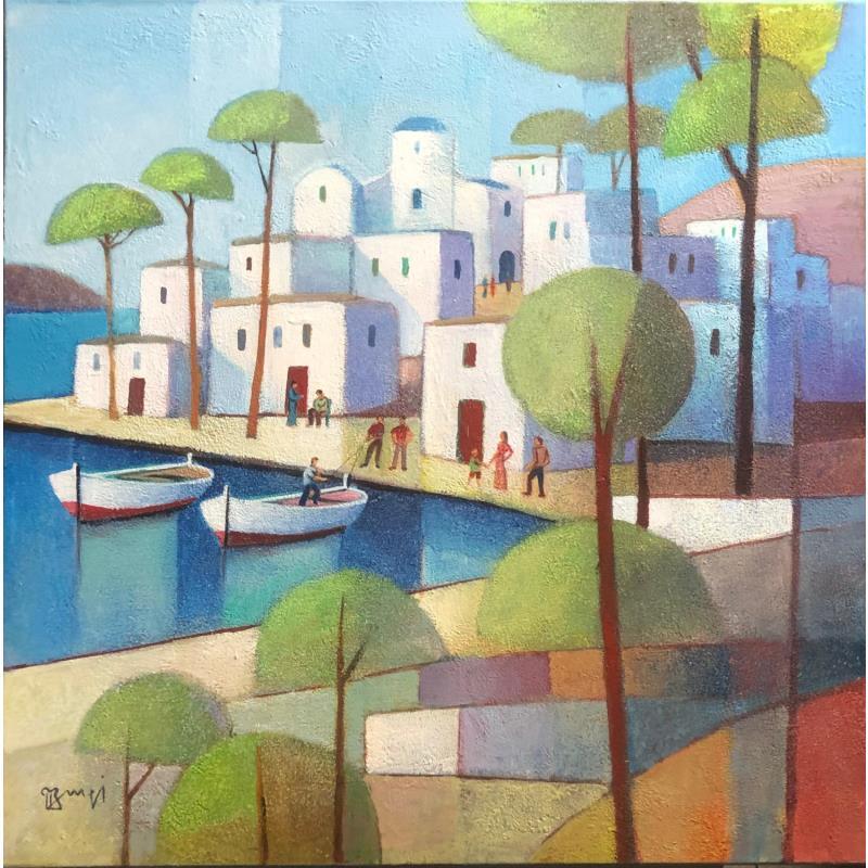 Painting A0138 L'ile aux pins (Thassos) by Burgi Roger | Painting Figurative Landscapes, Marine, Urban