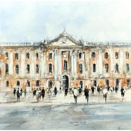 Painting Le Capitole by Poumelin Richard | Painting Figurative Mixed Life style, Urban