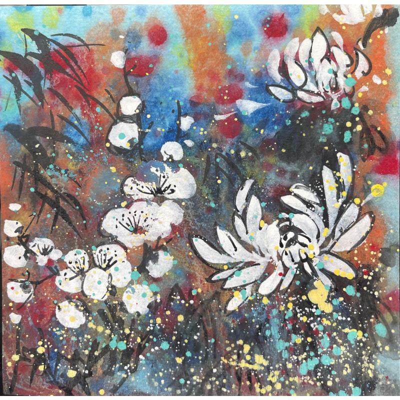 Gemälde Blooming color coton von Yu Huan Huan | Gemälde Figurativ Stillleben Tinte
