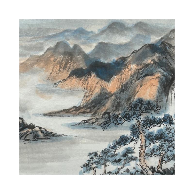 Gemälde Lake  von Yu Huan Huan | Gemälde Figurativ Landschaften Tinte