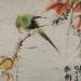 Peinture Autumn green bird par Yu Huan Huan | Tableau Figuratif Animaux Encre