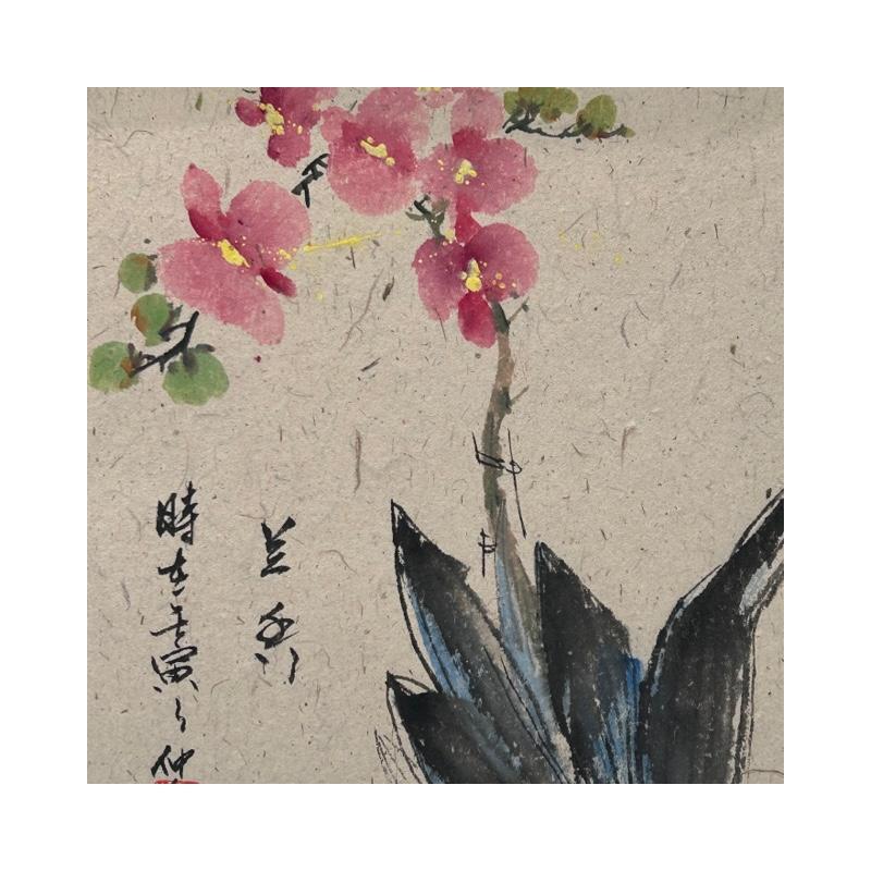 Peinture Orchis par Yu Huan Huan | Tableau Figuratif Natures mortes Encre