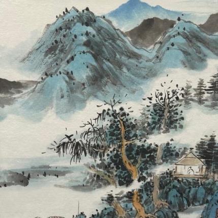 Gemälde Home in dream von Yu Huan Huan | Gemälde Figurativ Tinte Landschaften