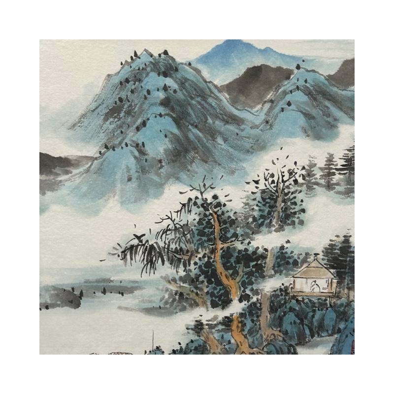 Gemälde Home in dream von Yu Huan Huan | Gemälde Figurativ Landschaften Tinte