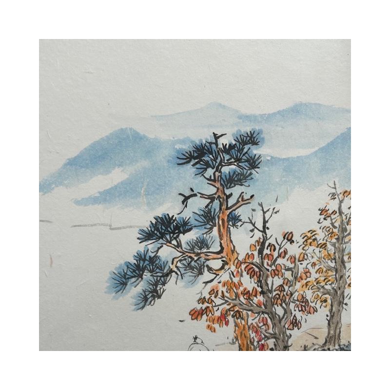 Painting Autumn sense by Yu Huan Huan | Painting Figurative Ink Landscapes