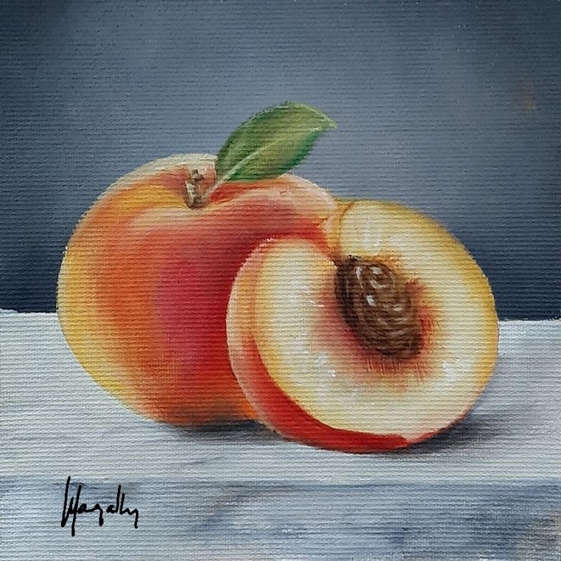 Painting Peaches #1 by Gouveia Magaly  | Painting Figurative Oil still-life