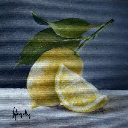 Painting Lemon and a quarter by Gouveia Magaly  | Painting Figurative Oil still-life