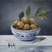 Painting Olives in a Delftpot by Gouveia Magaly  | Painting Figurative still-life Oil