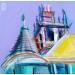 Painting Le Donjon du Capitole by Anicet Olivier | Painting Figurative Urban Mixed