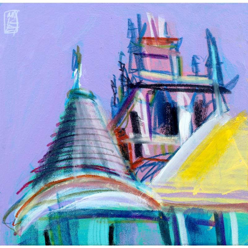 Painting Le Donjon du Capitole by Anicet Olivier | Painting Figurative Urban Mixed