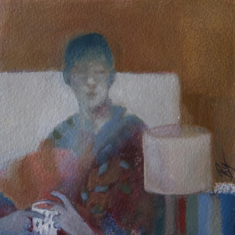 Painting Tea-time by Quattrocchi Rita  | Painting Figurative Portrait Oil