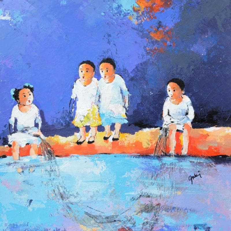 Painting Sans titre 5.24 by Abiy | Painting Figurative Oil Life style
