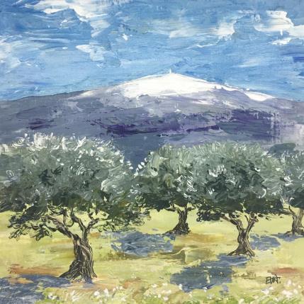 Peinture Les oliviers du Mont Ventoux par Rey Ewa | Tableau Figuratif Acrylique Paysages