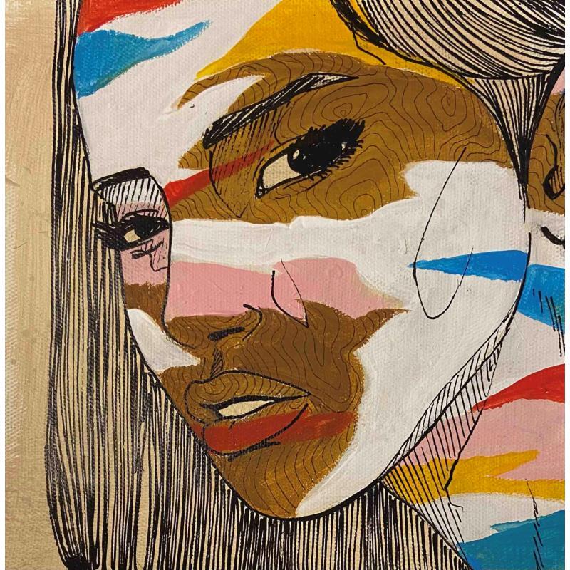 Painting Colassania by Paris Sketch Culture | Painting Pop-art Acrylic Minimalist, Pop icons, Portrait