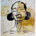 Gemälde Dressy von Paris Sketch Culture | Gemälde Naive Kunst Porträt Minimalistisch Schwarz & Weiß Acryl