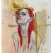 Gemälde Princess von Paris Sketch Culture | Gemälde Pop-Art Porträt Pop-Ikonen Minimalistisch Acryl