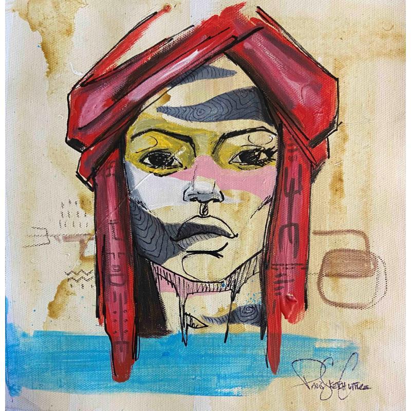 Gemälde Desert beauty von Paris Sketch Culture | Gemälde Pop-Art Porträt Pop-Ikonen Minimalistisch Acryl