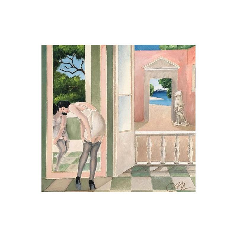 Peinture Agata allo specchio par Mariniello Cecco | Tableau Figuratif Acrylique