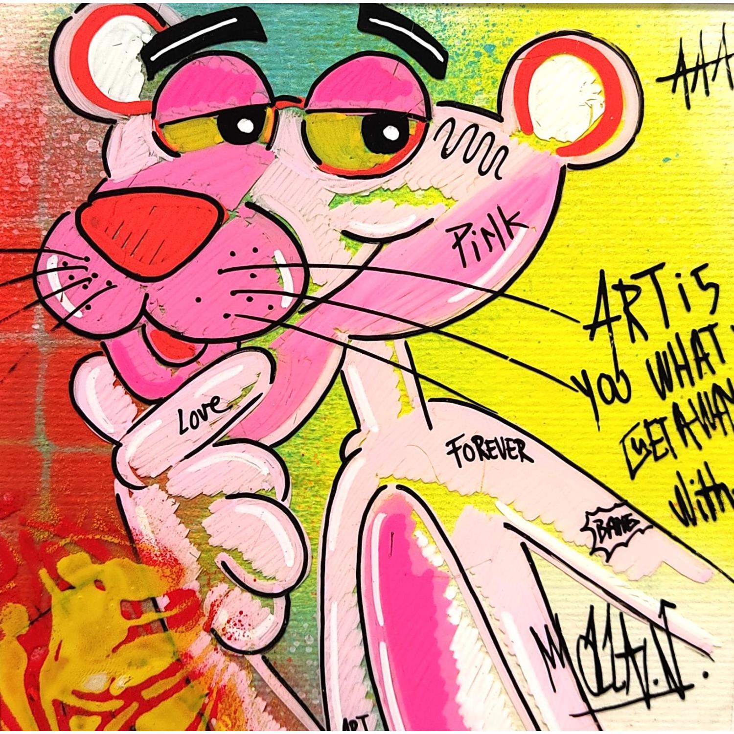 Original Pink Panther Painting the Pink Panther Pop Art 