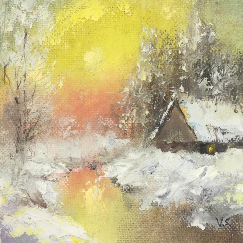 Painting winter morning by Skachkov Victor  | Painting Figurative Landscapes Oil