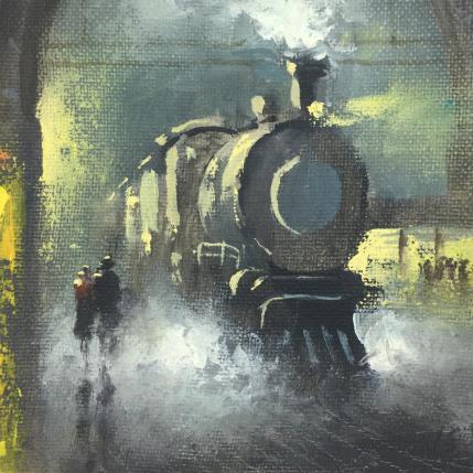 Painting at the station by Skachkov Victor  | Painting Figurative Oil Life style