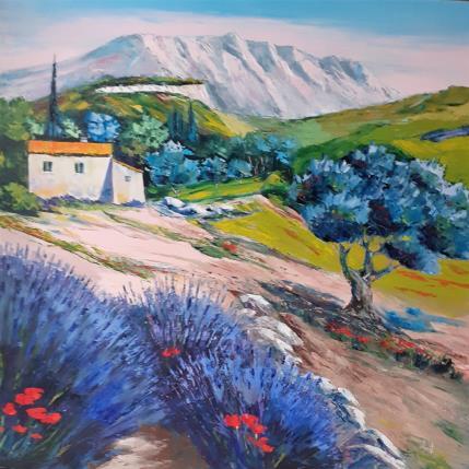 Painting Lavandes de Provence  by Degabriel Véronique | Painting Figurative Oil Landscapes