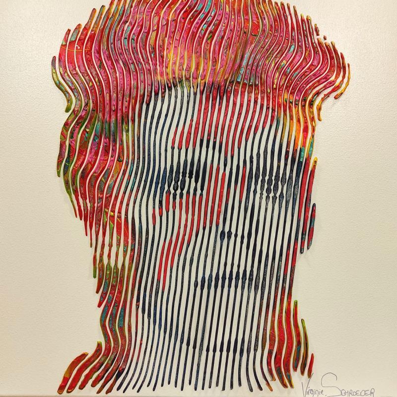 Peinture David Bowie par Schroeder Virginie | Tableau Pop art Acrylique icones Pop
