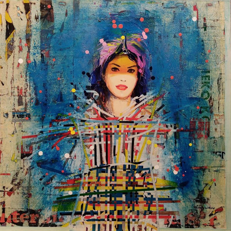 Painting La fille du maharajah by Vieux Thierry | Painting Pop art Acrylic Portrait