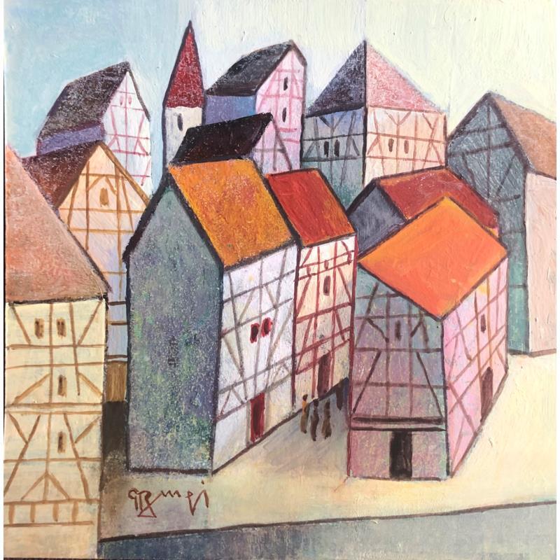 Painting AO129   ALSACE by Burgi Roger | Painting Figurative Urban Acrylic