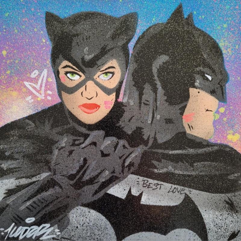 Painting Batman Catwoman sunny  by Kedarone | Painting Street art Pop icons Graffiti Mixed