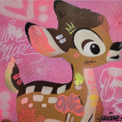 Gemälde Bambi von Kedarone | Gemälde Street art Graffiti, Posca Pop-Ikonen