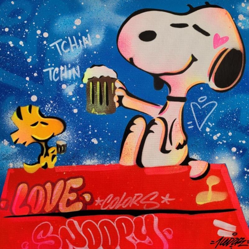 Peinture Snoopy drink par Kedarone | Tableau Pop art Graffiti, Posca Icones Pop