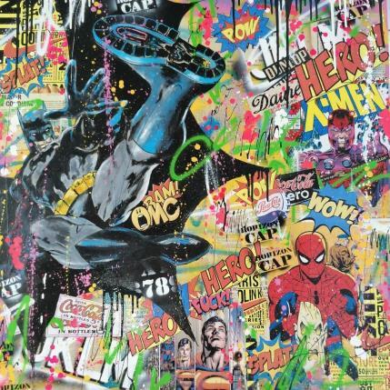 Gemälde MY BATMAN von Drioton David | Gemälde Pop-Art Acryl Pop-Ikonen