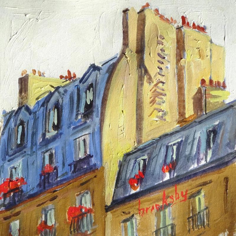 Painting Rue Monge by Brooksby | Painting Figurative Landscapes Urban Oil
