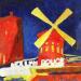 Gemälde Le Moulin Rouge von Brooksby | Gemälde Figurativ Urban Alltagsszenen Öl