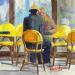 Painting Rendez-vous au Café by Brooksby | Painting Figurative Urban Life style Oil