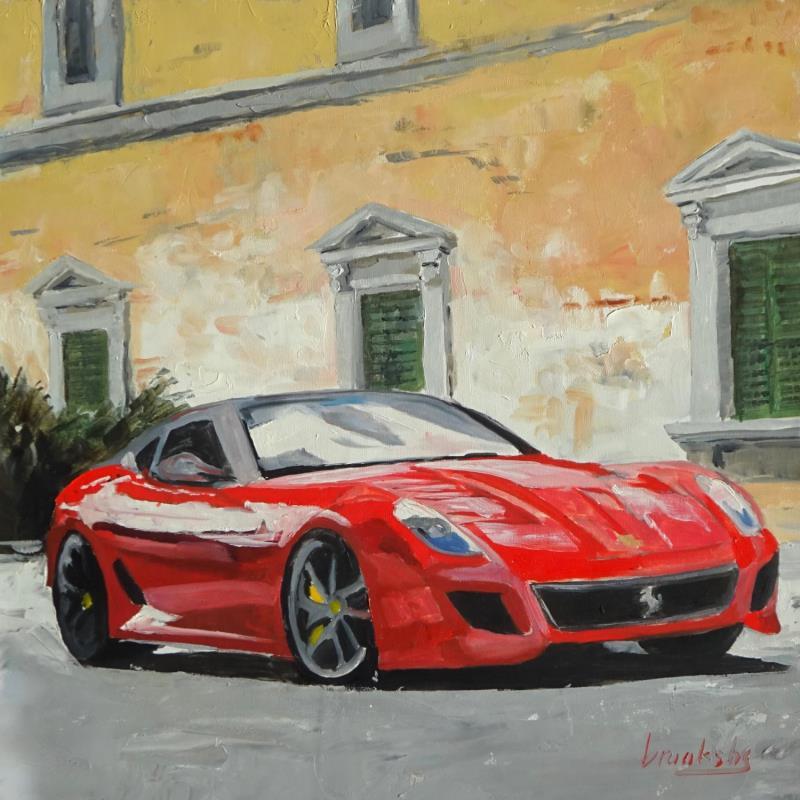 Painting Ferrari in Toscana by Brooksby | Painting Figurative Oil Life style