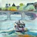 Painting Seine Cruise by Brooksby | Painting Figurative Landscapes Urban Oil