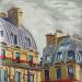 Peinture Toits Parisiens par Brooksby | Tableau Figuratif Paysages Urbain Huile