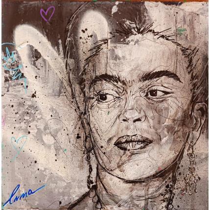 Painting Frida by Luma | Painting Pop art Acrylic, Graffiti Black & White, Pop icons, Portrait