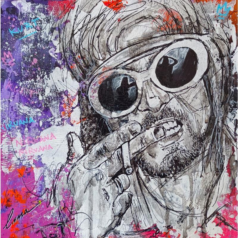 Peinture Kurt par Luma | Tableau Pop-art Portraits Icones Pop Graffiti Acrylique