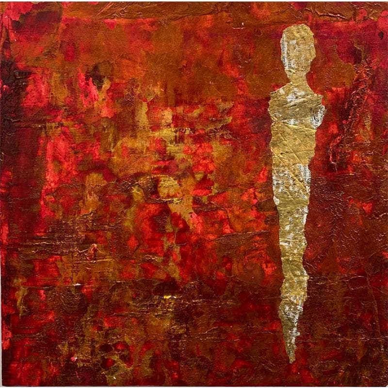 Painting LA FEMME D'OR by Rocco Sophie | Painting Raw art Life style Oil Acrylic