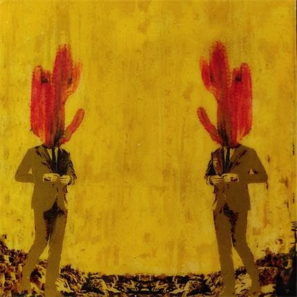Painting Los dos cactus 3.2 by Bofill Laura | Painting Surrealist Mixed