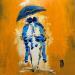 Painting Sous ton parapluie by Raffin Christian | Painting Figurative Oil Acrylic Life style