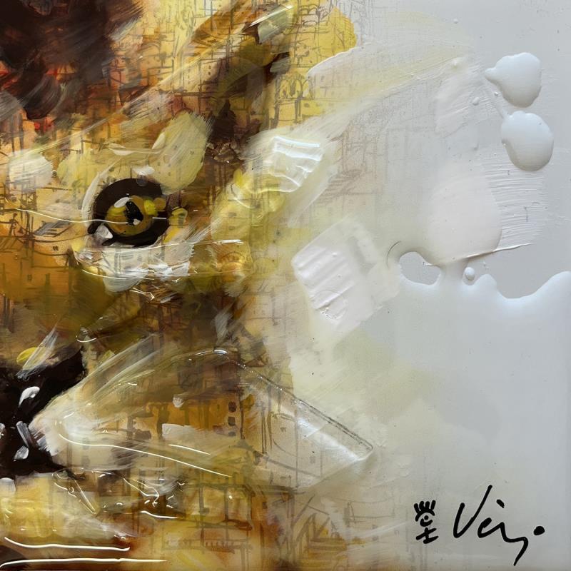 Painting LIONCEAU by Viejo Philippe  | Painting Figurative Acrylic, Resin Animals